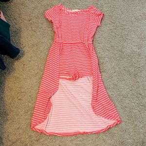 Girls Striped Built-in Shorts Dress